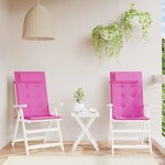 vidaXL Coussins de chaise à dossier haut lot de 2 rose tissu oxford
