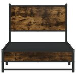 vidaXL Cadre de lit en métal sans matelas chêne fumé 75x190 cm