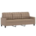 vidaXL Ensemble de canapés 3 Pièces avec coussins Cappuccino Similicuir