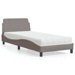 vidaXL Lit avec matelas taupe 90x200 cm tissu