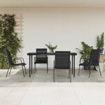 vidaXL Ensemble à manger de jardin 5 Pièces noir textilène et acier