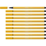 Stylo feutre dessin pen 68  jaune curry x 10 stabilo