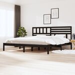 vidaXL Cadre de lit Noir Bois de pin massif 200x200 cm