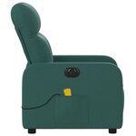 vidaXL Fauteuil de massage inclinable électrique Vert foncé Tissu