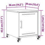 vidaXL Tables de chevet 2 Pièces anthracite 36x39x43 5 cm acier