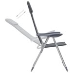 vidaXL Chaise de camping 2 Pièces Gris 58x69x111 cm Aluminium