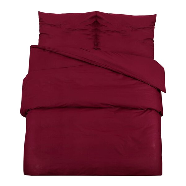 vidaXL Ensemble de housse de couette Bordeaux 260x220 cm Coton