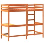 vidaXL Lit superposé avec bureau cire marron 75x190 cm bois pin massif