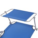 vidaXL Chaise longue avec auvent Acier Bleu