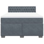 vidaXL Sommier à lattes de lit et matelas Gris foncé 160x200cm Velours