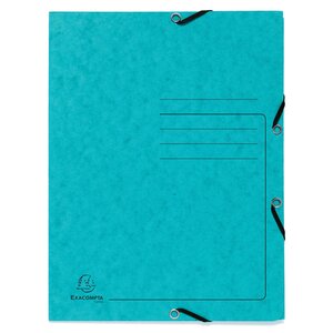 Chemise À Élastique 3 Rabats Carte Lustrée 355gm2 - A4 - Turquoise - Exacompta