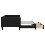 vidaXL Lit de jour avec gigogne et tiroirs noir 90x200 cm tissu
