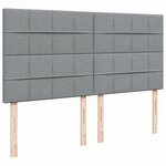 vidaXL Sommier à lattes de lit avec matelas Gris clair 200x200cm Tissu