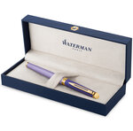 Stylo plume waterman hémisphère  laque violette  finition en plaqué or  plume moyenne plaqué or  coffret cadeau