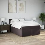 vidaXL Sommier à lattes de lit avec matelas Marron foncé 140x200 cm