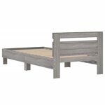 vidaXL Cadre de lit avec tête de lit sonoma gris 100x200 cm
