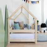 Lit cabane avec étagère 80 x 180 gris