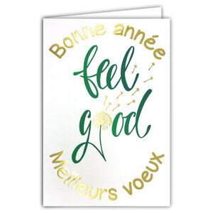 Carte Meilleurs Vœux Bonne Année + Enveloppe 12x17cm