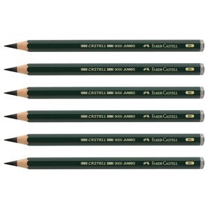 Crayon castell 9000 jumbo large mine 5 3 mm 8b x 6 faber-castell