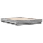 vidaXL Cadre de lit avec lumières LED sonoma gris 140x190 cm