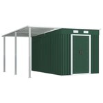 vidaXL Abri de jardin avec toit étendu Vert 336x270x181 cm Acier