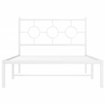 vidaXL Cadre de lit métal avec tête de lit blanc 107x203 cm