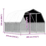 vidaXL Cage à oiseaux avec toit et porte argenté acier galvanisé