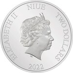 Pièce de monnaie 2 Dollars Niue 2022 1 once argent BE – La Reine des Neiges