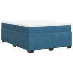 vidaXL Sommier à lattes de lit et matelas Bleu foncé 140x190cm Velours