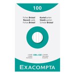 Étui De 100 Fiches - Bristol Ligné Non Perforé 100x150mm - Blanc - X 10 - Exacompta