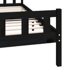 vidaXL Cadre de lit Noir Bois massif 160x200 cm