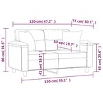 vidaXL Canapé 2 places avec oreillers gris clair 120 cm