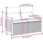 Ensemble de canapé de jardin 13 pièces avec coussins noir poly rattan acacia