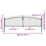 vidaXL Double portail avec haut sous forme de lance 400 x 175 cm
