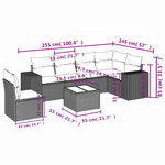 vidaXL Salon de jardin avec coussins 7 Pièces beige résine tressée