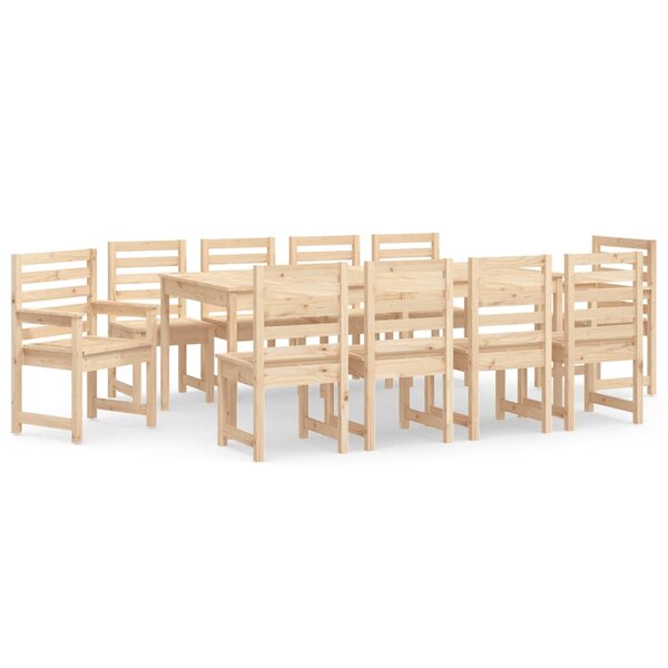 vidaXL Ensemble à dîner de jardin 11 Pièces bois massif de pin