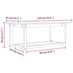 vidaXL Table basse Marron miel 110x55x45 cm Bois massif de pin
