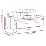 vidaXL Canapé 2 places avec oreillers décoratifs bleu 140 cm velours