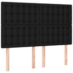 vidaXL Sommier à lattes de lit et matelas et LED Noir 140x190 cm Tissu