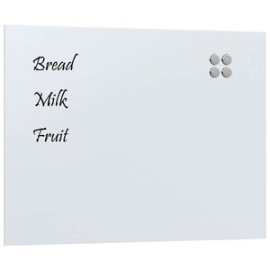 vidaXL Tableau noir magnétique mural blanc 80x60 cm verre trempé
