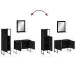 vidaXL Ensemble d'armoires salle de bain 3 Pièces noir bois d'ingénierie