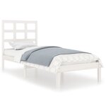 vidaXL Cadre de lit Blanc Bois massif 90x190 cm Simple