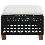 vidaXL Tabouret de jardin et coussin noir 63 5x56x32 cm résine tressée