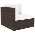 vidaXL Salon de jardin 11 Pièces avec coussins Marron Résine tressée