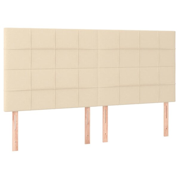 vidaXL Têtes de lit 4 Pièces Crème 90x5x78/88 cm Tissu