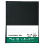 Registre 32x25cm ligné folioté 200 pages Noir EXACOMPTA