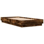 vidaXL Cadre de lit avec lumières LED chêne fumé 75x190 cm