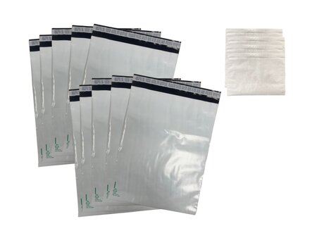 Kit emballage colis Vinted - lot de 10 enveloppes plastiques n°4 (41x32cm) + 10 pochettes porte-documents