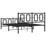 vidaXL Cadre de lit métal sans matelas avec pied de lit noir 140x190cm