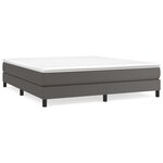 vidaXL Cadre de lit Gris 160x200 cm Similicuir